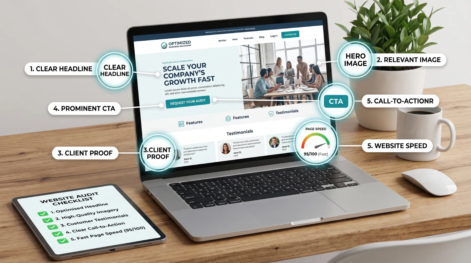 How visitors scan a professional website in the first seconds
