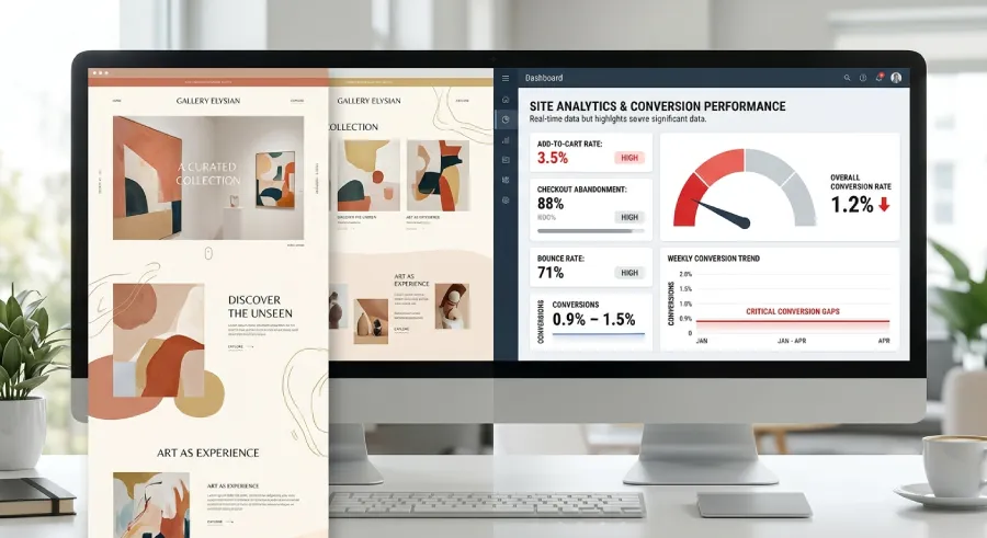 Elegant website design that looks impressive but underperforms on conversions