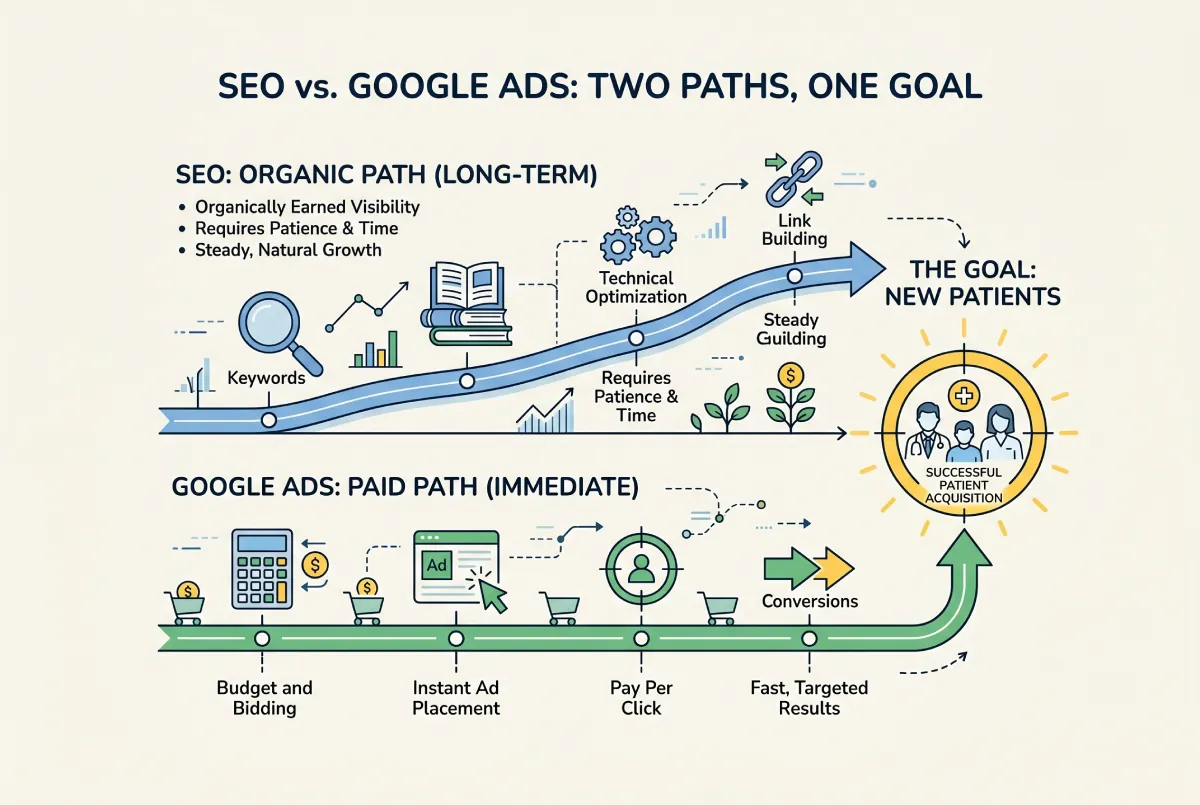 Google Ads and SEO strategy for therapists