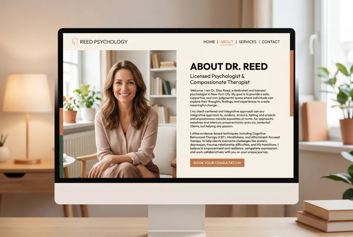 Therapist About page that builds trust