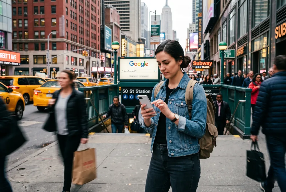 Patient searching for a therapist in New York on mobile