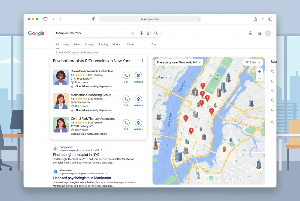 Fast loading therapist website in New York