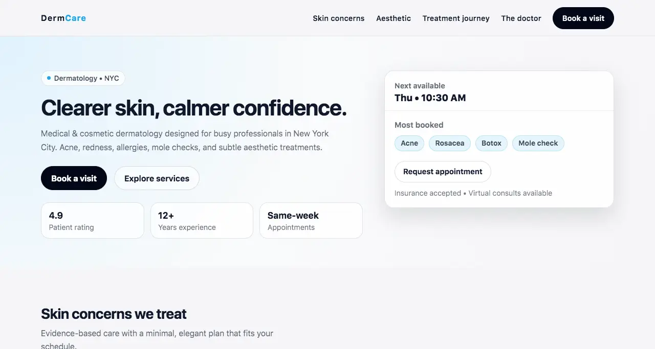 Dermatologist website