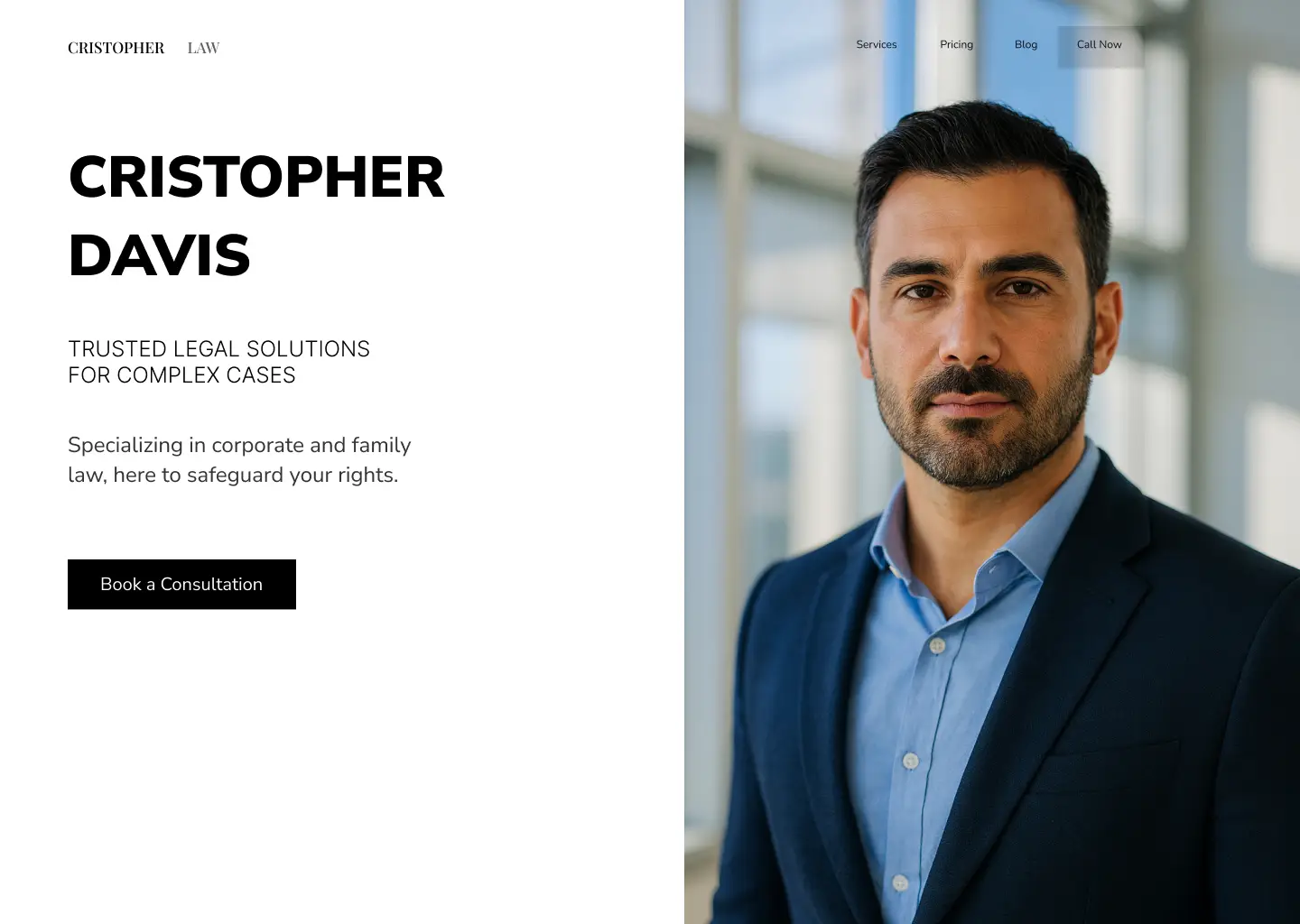 Clean and structured web design layout example